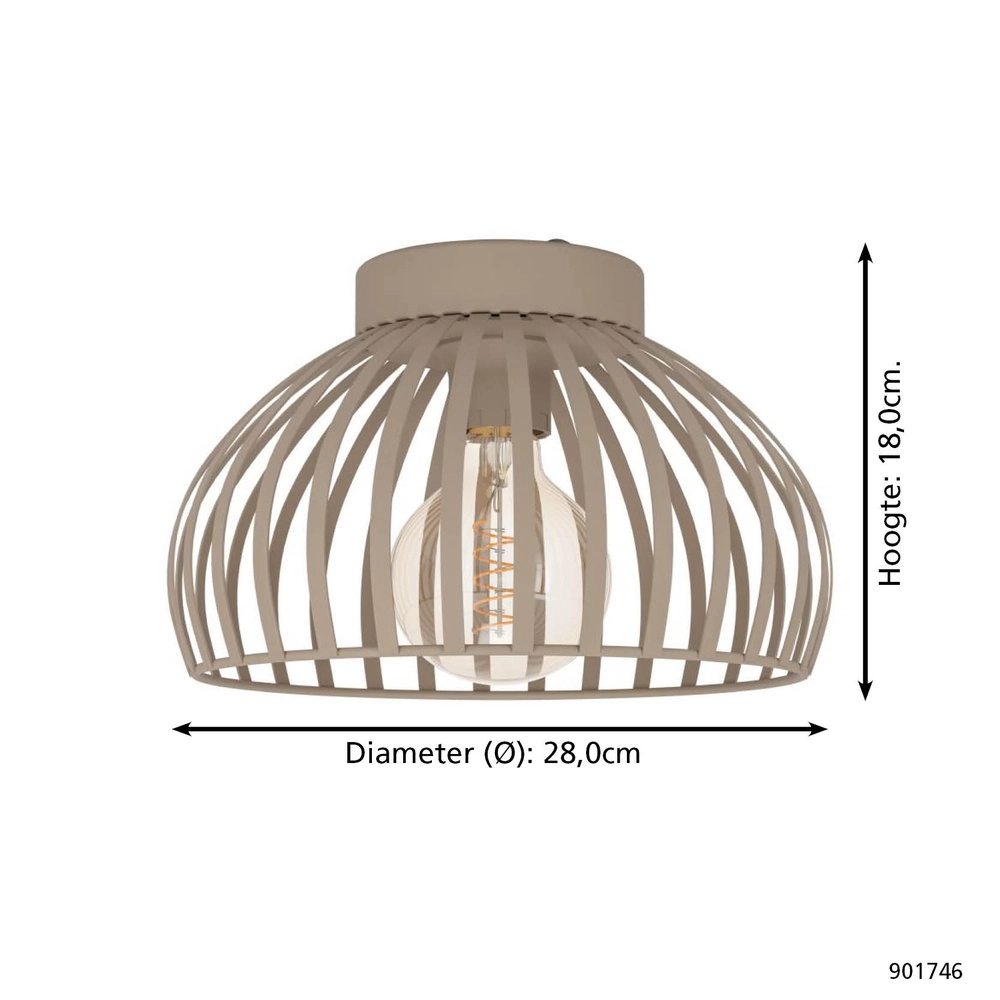 Sanddeckenlampe Mogano 3 Ø 28cm Eglo 9008606328734