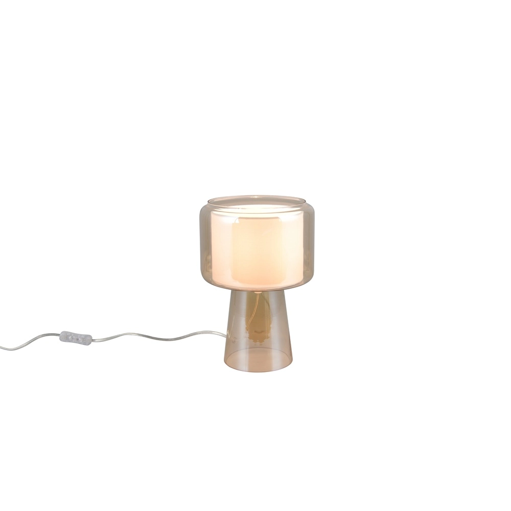 Design-Tischleuchte Rocka Braunes Glas