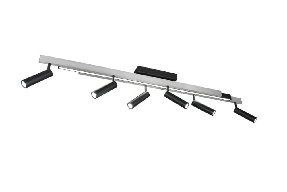 6-flammiger LED-Spot Zeno Metall mit Schwarz Trio 4017807627305