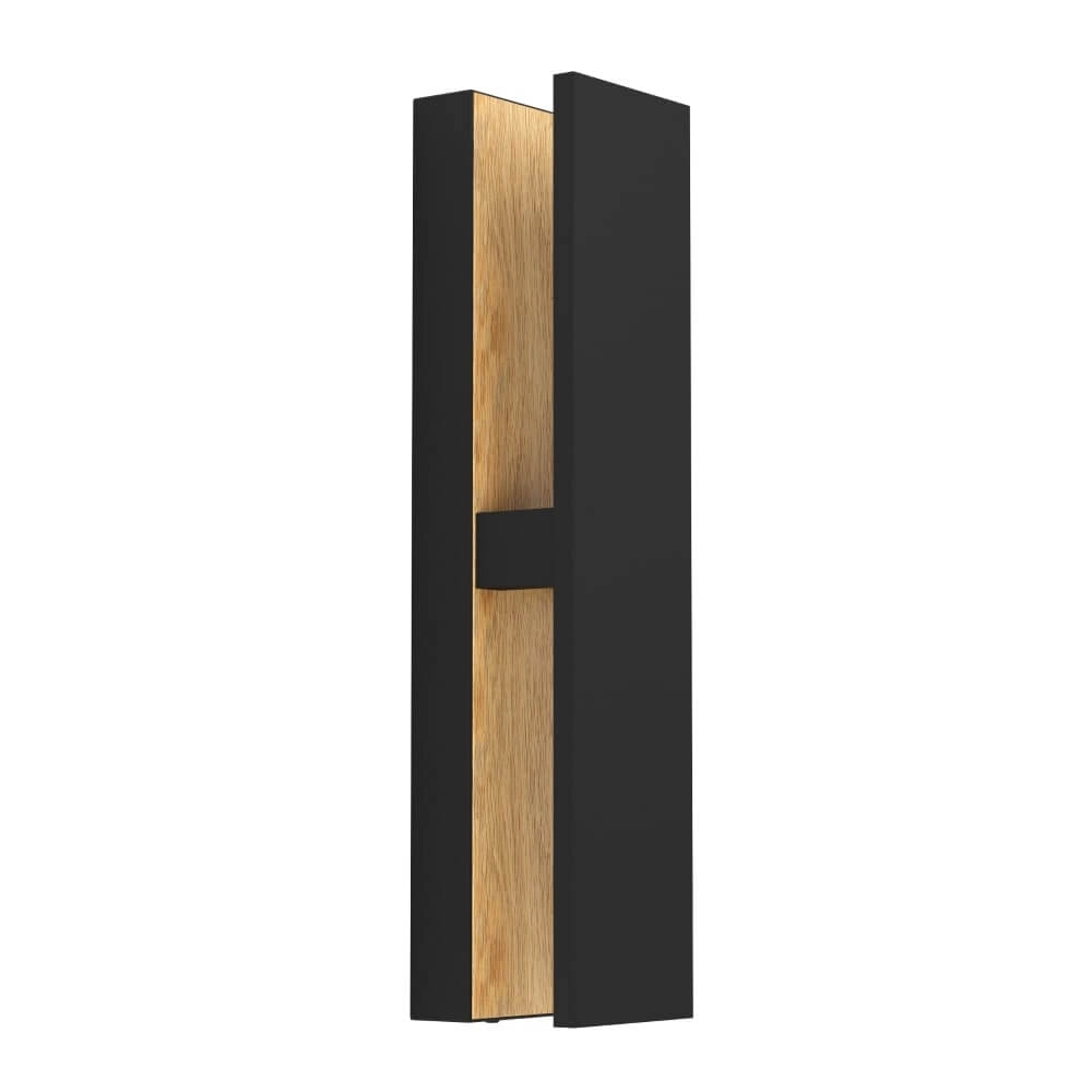 Außenlampe Costorio Schwarz mit Holz Eglo 9008606231638