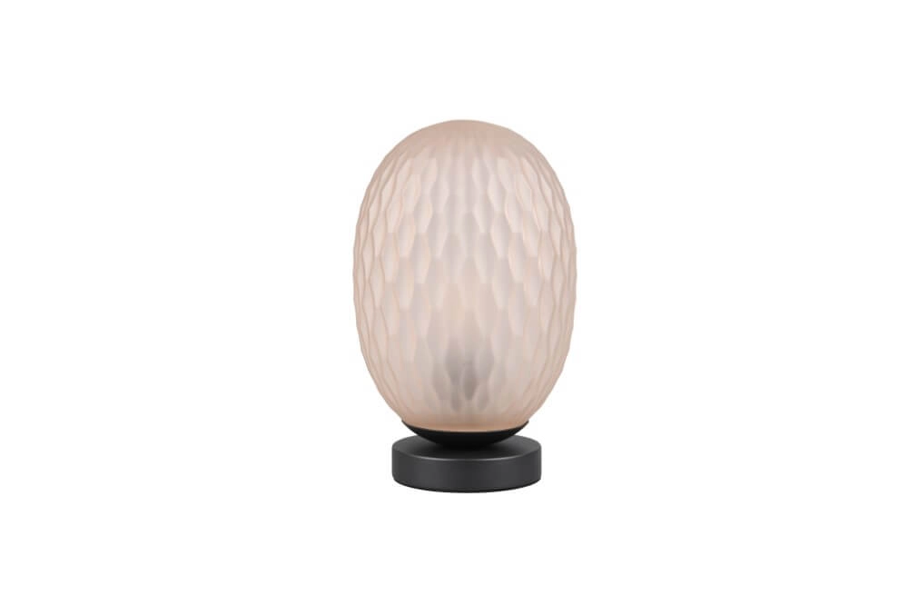 Tischlampe Facette mit geripptem Braunglas Trio 4017807627886