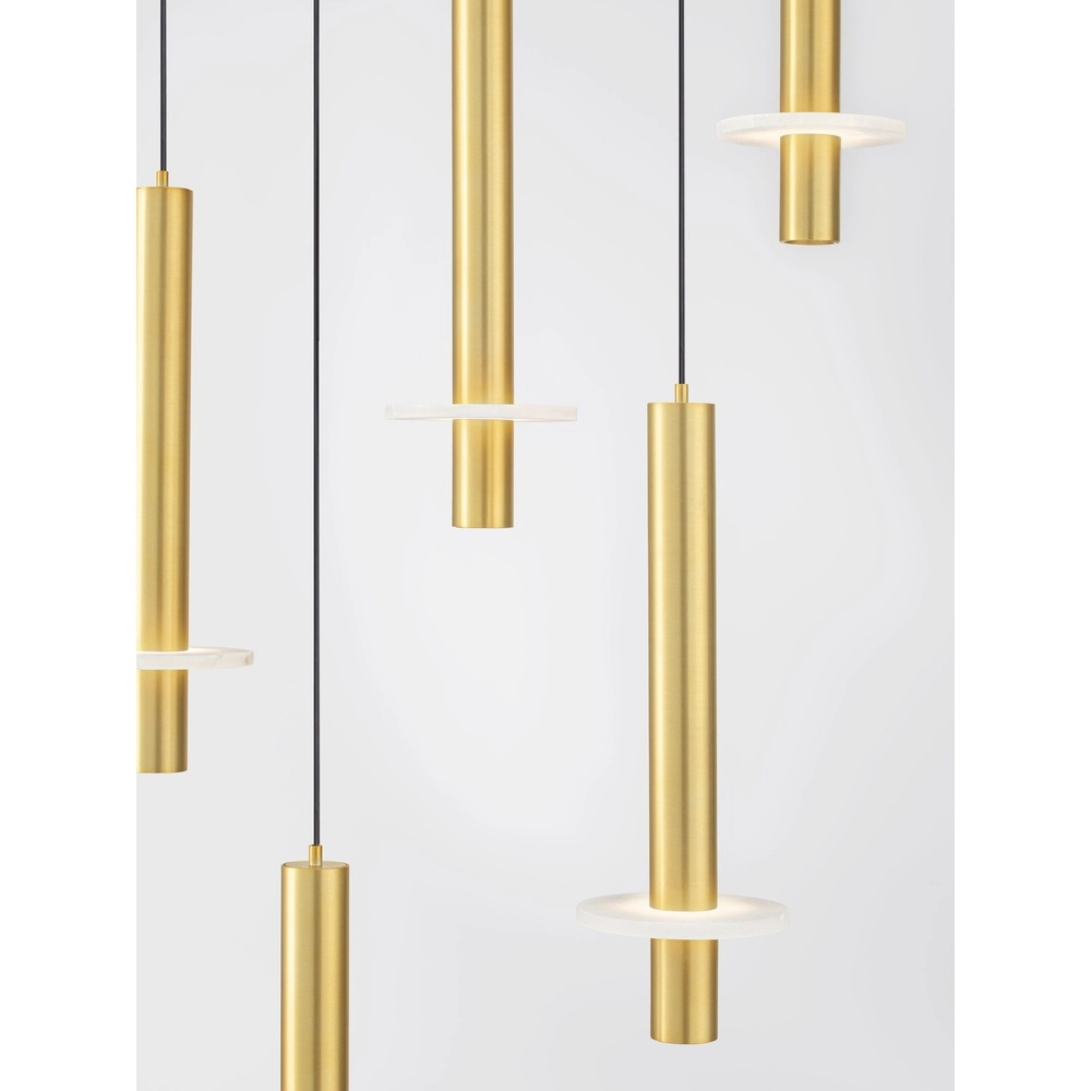 Design-Pendellampe Noemi Gold mit weißem Ø 47 cm