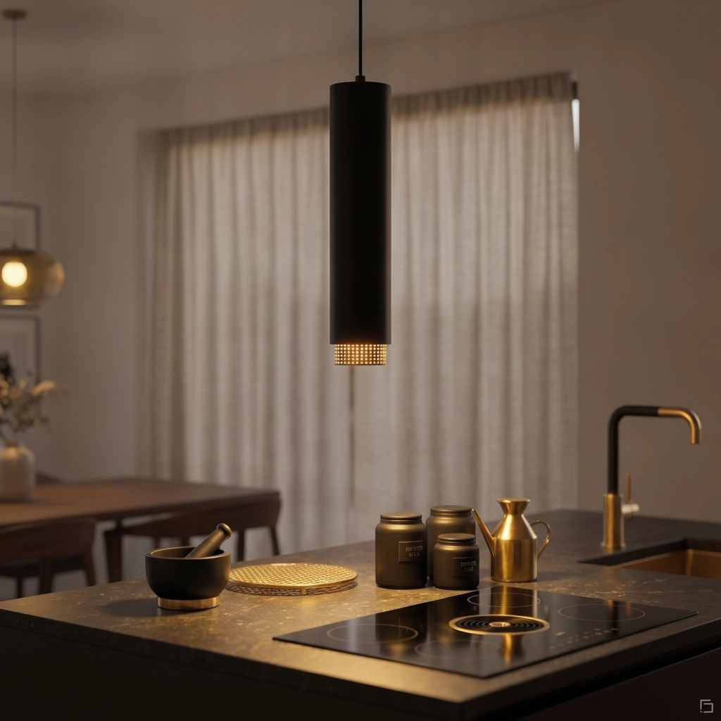 Pendelleuchte Nessi schwarz mit gold