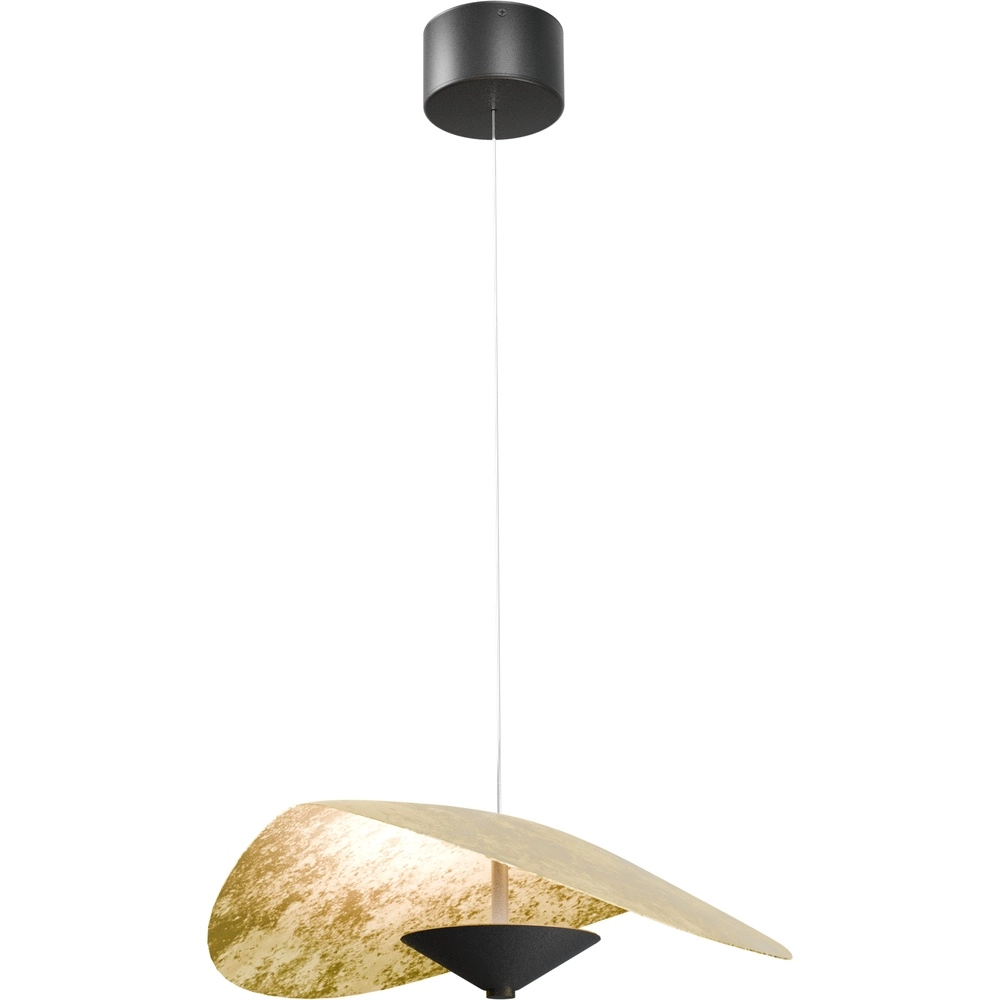 Ø 45cm LED-Pendellicht Lente Blattgold – mit Umlenkrolle