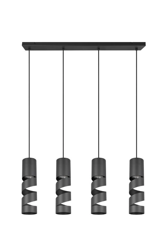 4-flammige Röhren-Hängelampe Stream Schwarz Trio 4017807613995
