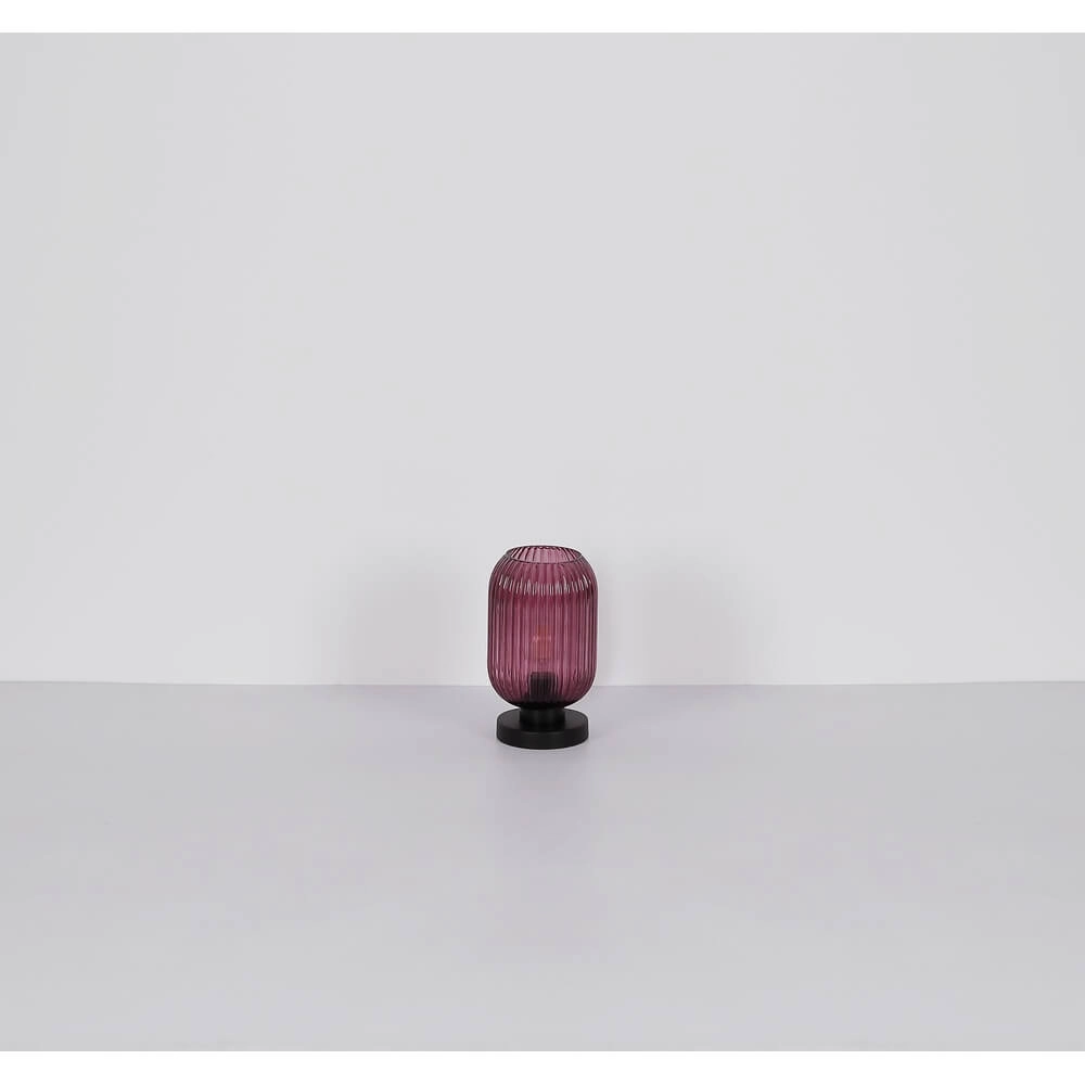 Runde Tischleuchte Normy rotes Glas Ø 14cm Globo 9007371450299