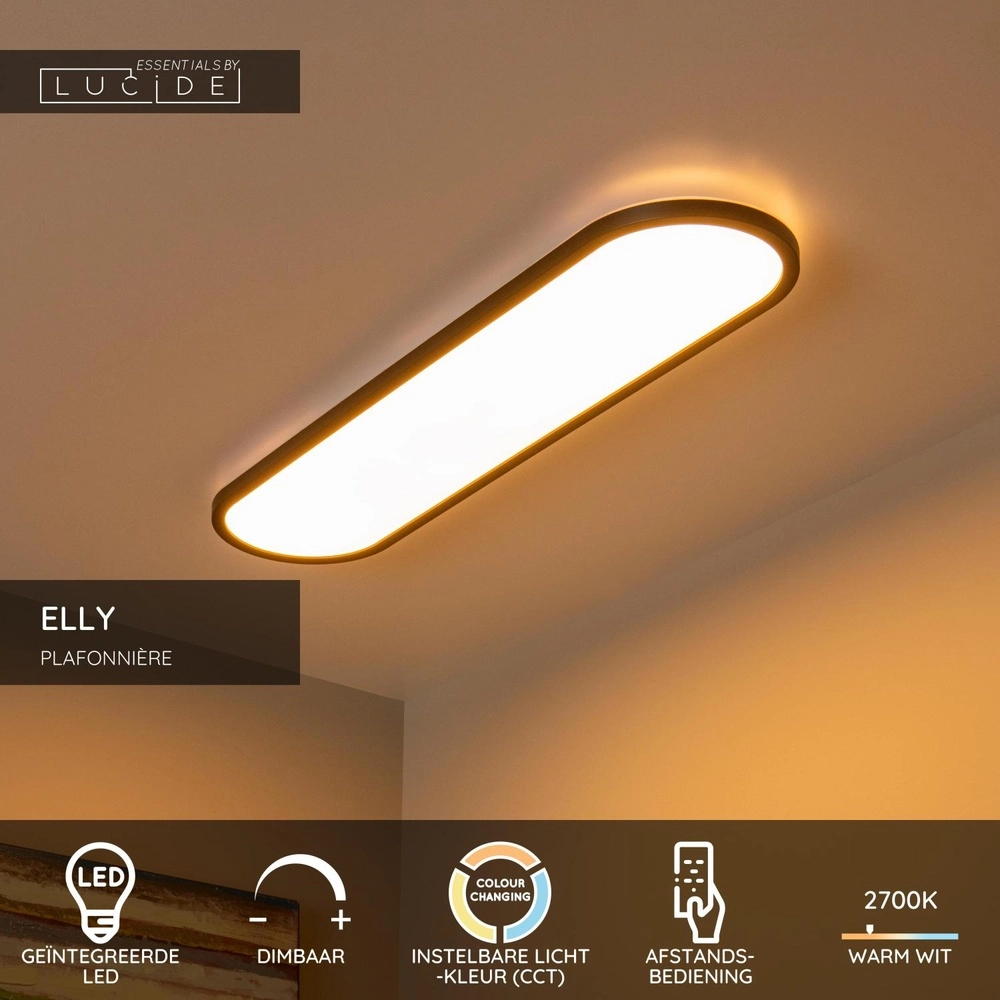 Ovales Deckenlicht Elly schwarzer 36W Lucide 5411212071828