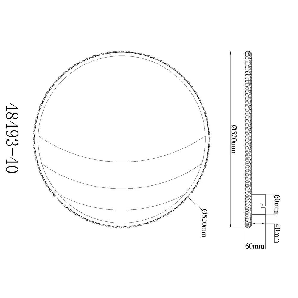 Einzigartige Deckenlampe Constance schwarz mit goldener Ø 52 cm Globo 9007371572847