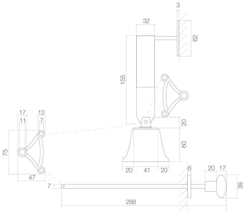 Klassische Türklingel/Zugklingel Chimea Messing lackiert Intersteel 8714186009055