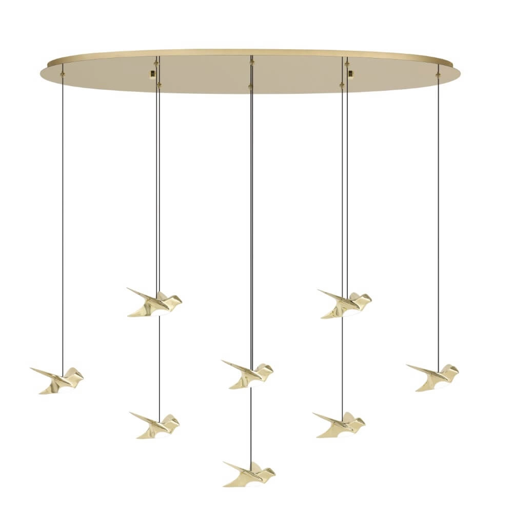 Hängelampe mit 8 Leuchten Paratebueno 2 Messing
