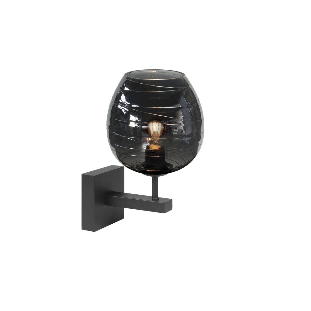 Wandleuchte Fantasy schwarz mit Glas