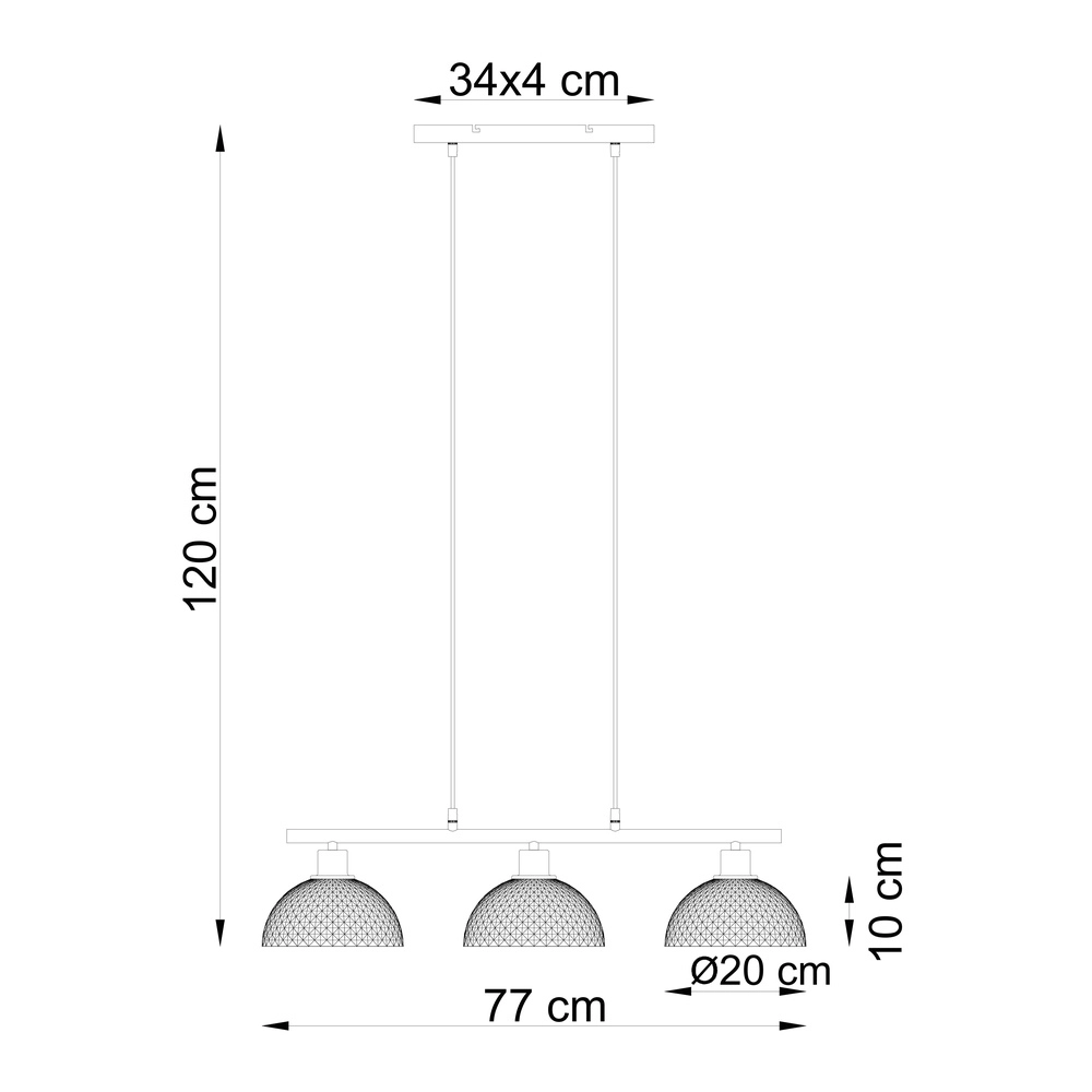 3-Licht Pendellampe Selma Sandbraun Globo 9007371592104