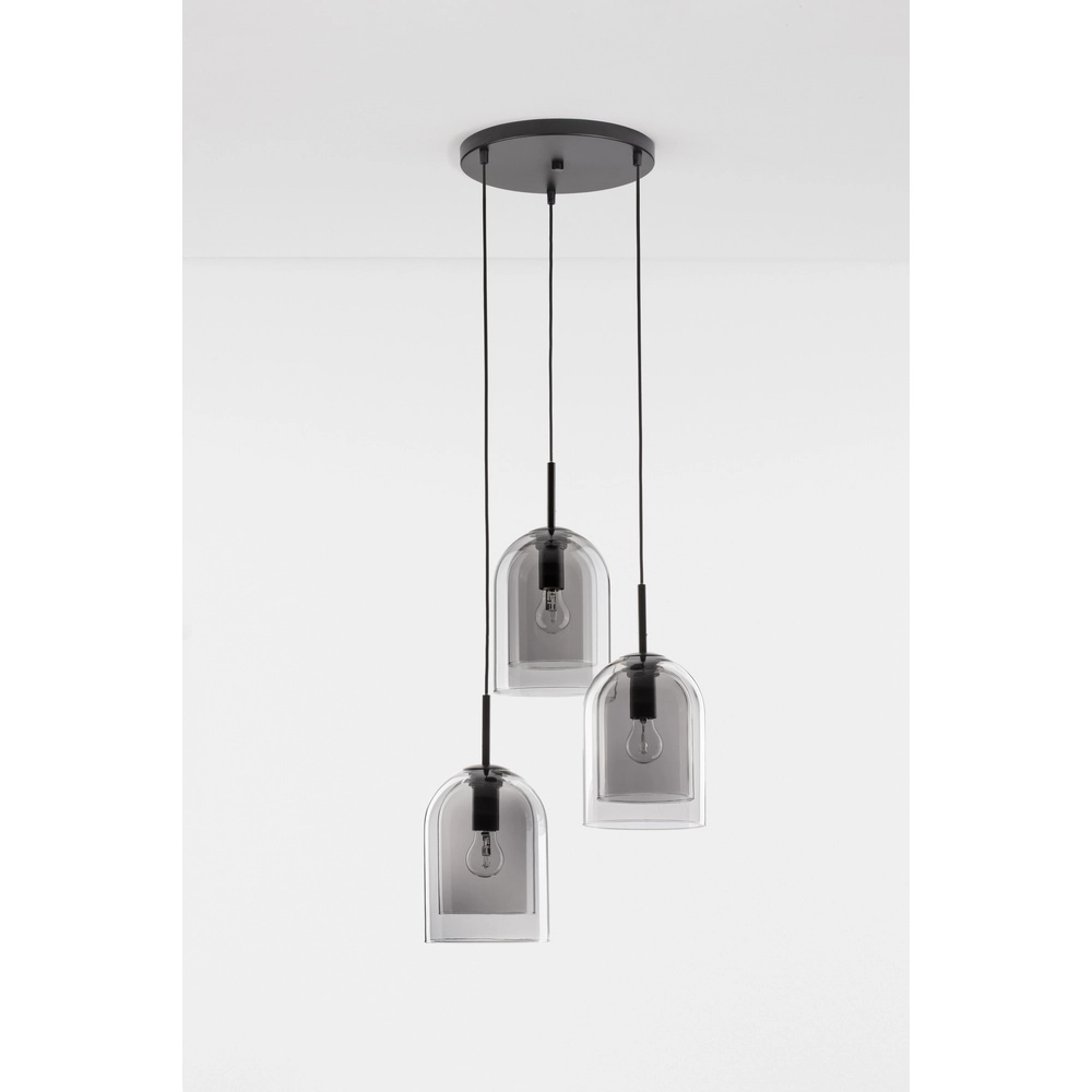 Pendelleuchte Velor 3-flammig schwarz rund Lyora 5212017431189
