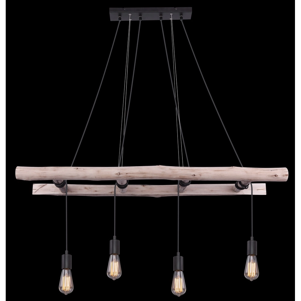 4-Licht Pendellampe Irmgard Holz 190 cm Globo 9007371398577