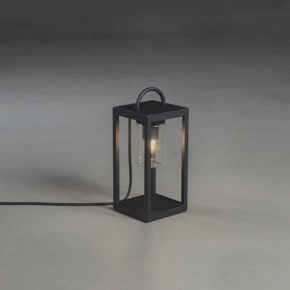 Terrasse Lampe Bologna 33 cm schwarz mit klarem Glas KonstSmide 7318307533750