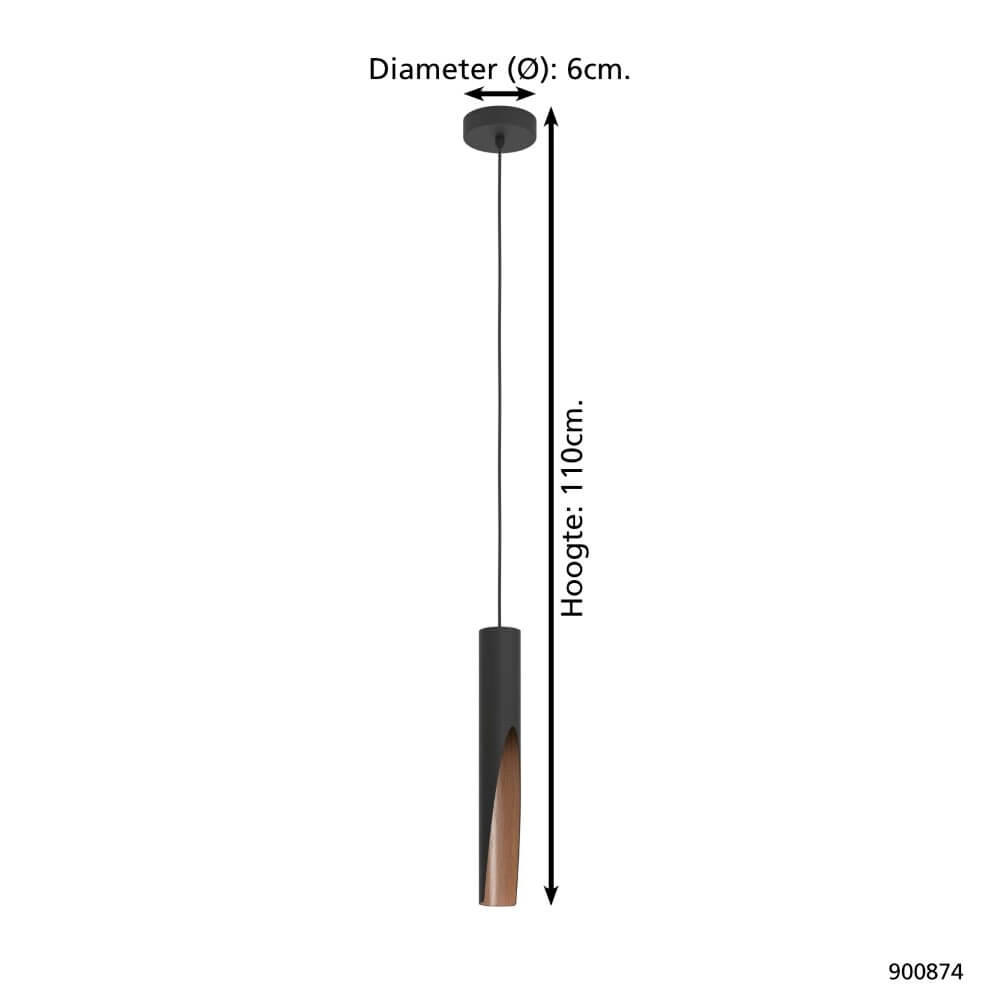 Zylinderförmige Hängelampe Barbotto Ø 6cm Eglo 9008606327966