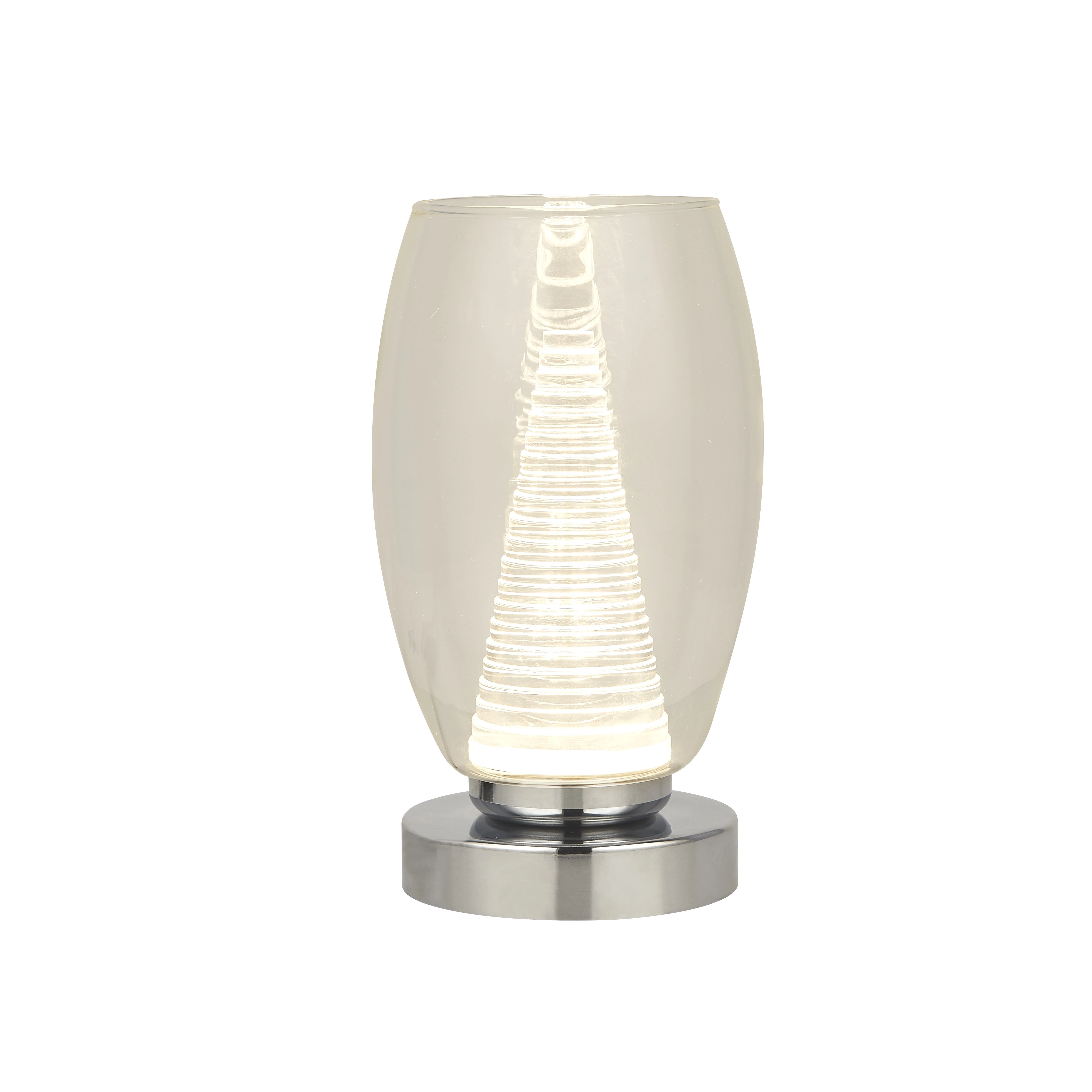 Tischlampe Cyclone Chrom mit klarem Glas Searchlight 5053423176017