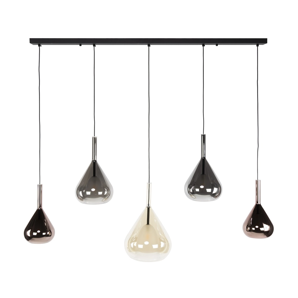 Esstisch-Pendellampe Wings 5-Licht - Ø 24 cm Glas Lyora 8716803511972