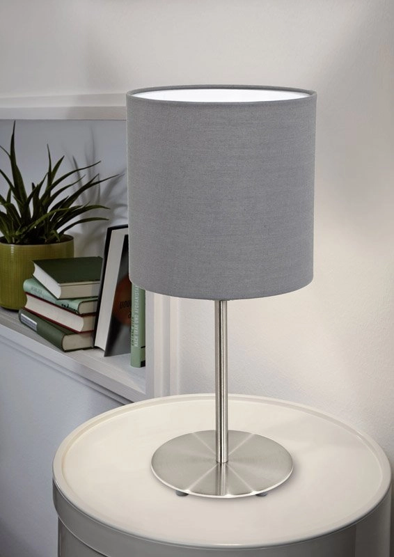 Tischlampe Pasteri 40 cm grau mit mattem Chrom Eglo 9002759315962
