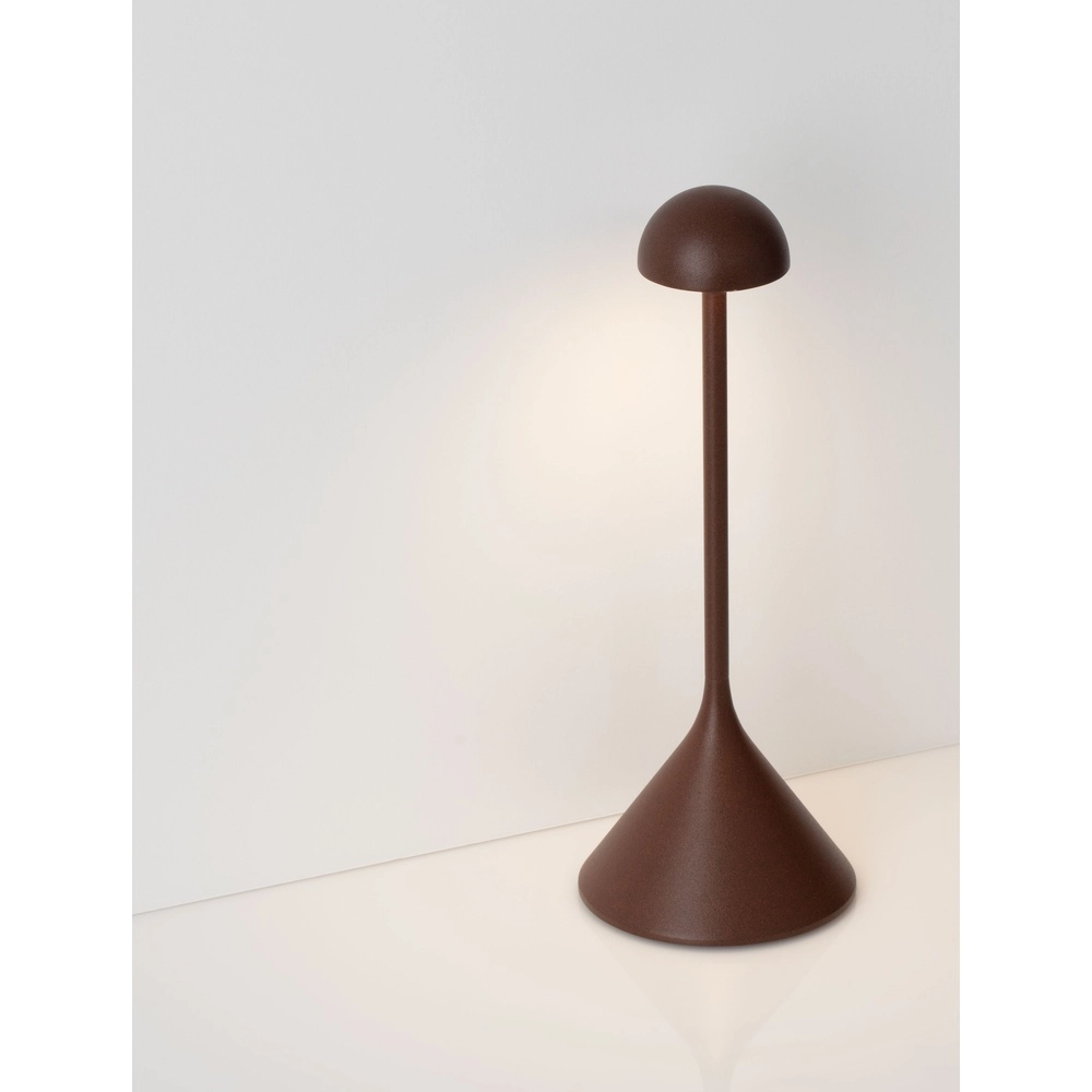 Tischlampe Dalt rostbraun wiederaufladbar mit USB