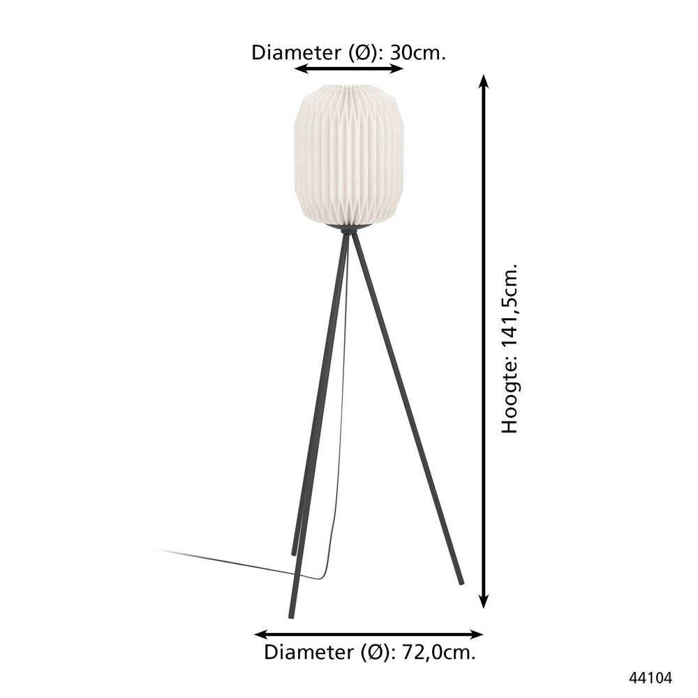 Stativ-Bodenlampe Belgrave mit Papiereinband Eglo 9002759441043