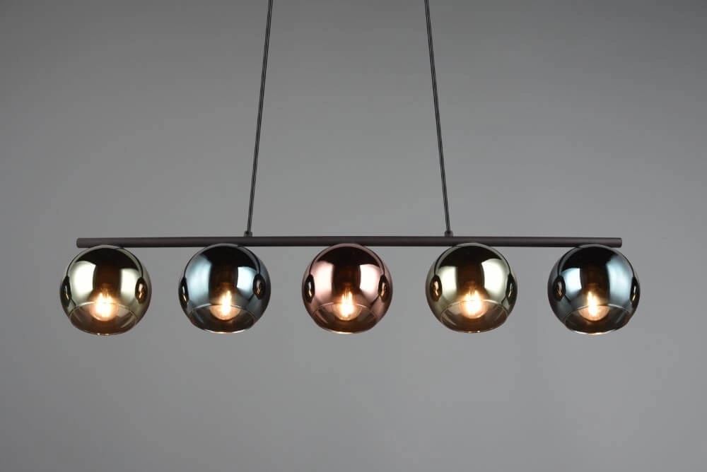 Design-Hängelampe Sheldon schwarz mit Rauchglas Trio 4017807585254
