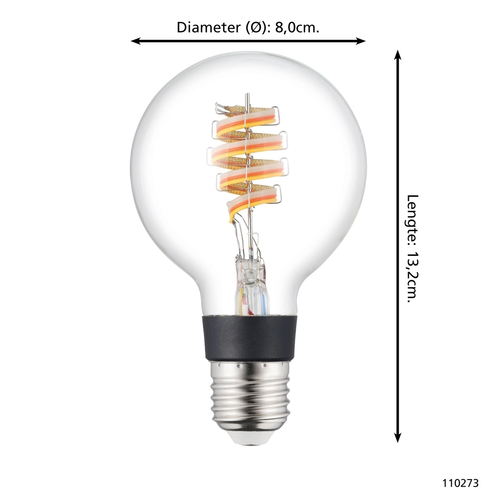 LED-Lampenkugel Zigbee E27 4,9 W - 400 lm - 3000 K - G80 Eglo 9008606305919