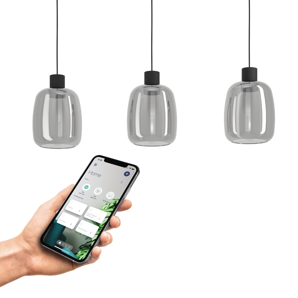 Rauch-Pendellampe Molochio-Z 3x LED – Zigbee Eglo 9008606312832
