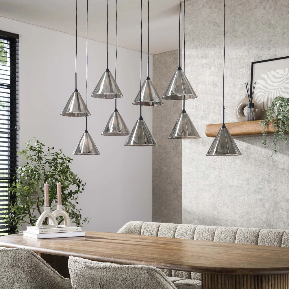 9-Licht Pendellampe Conic für den Esstisch Lyora 8716803512023