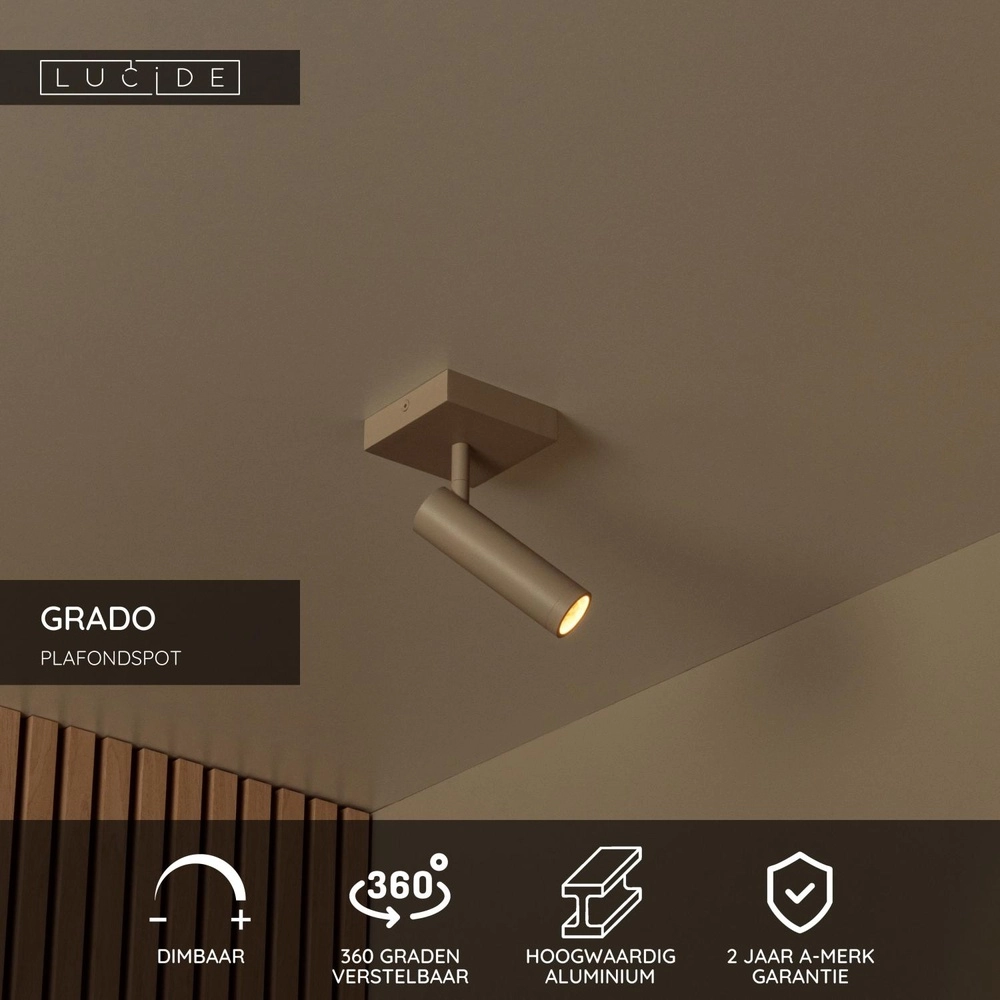 Elegante Deckenlampe Grado Sandbraun Lucide 5411212221704