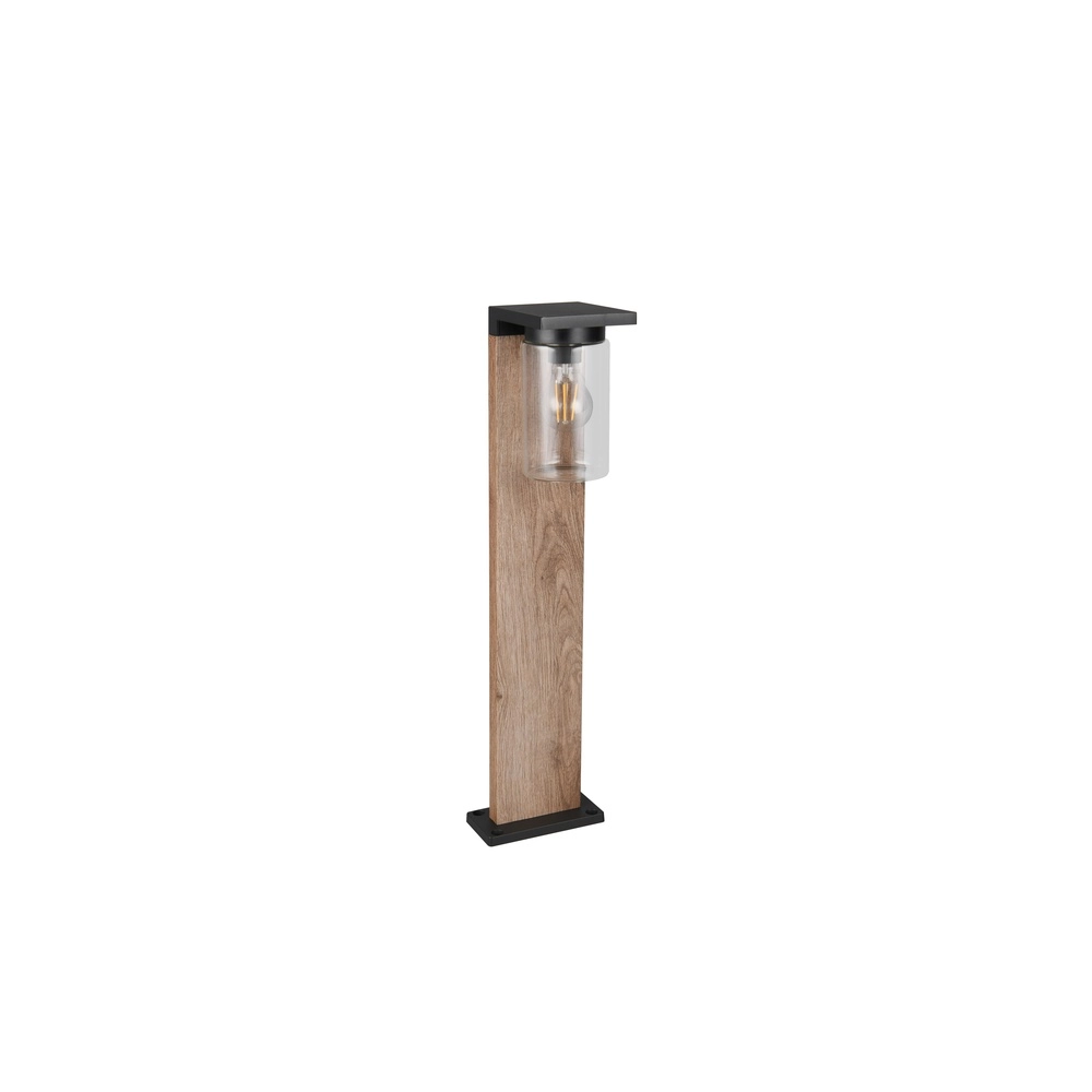 Gartenleuchte Ardila schwarz mit Holz 65cm Trio 4017807603446