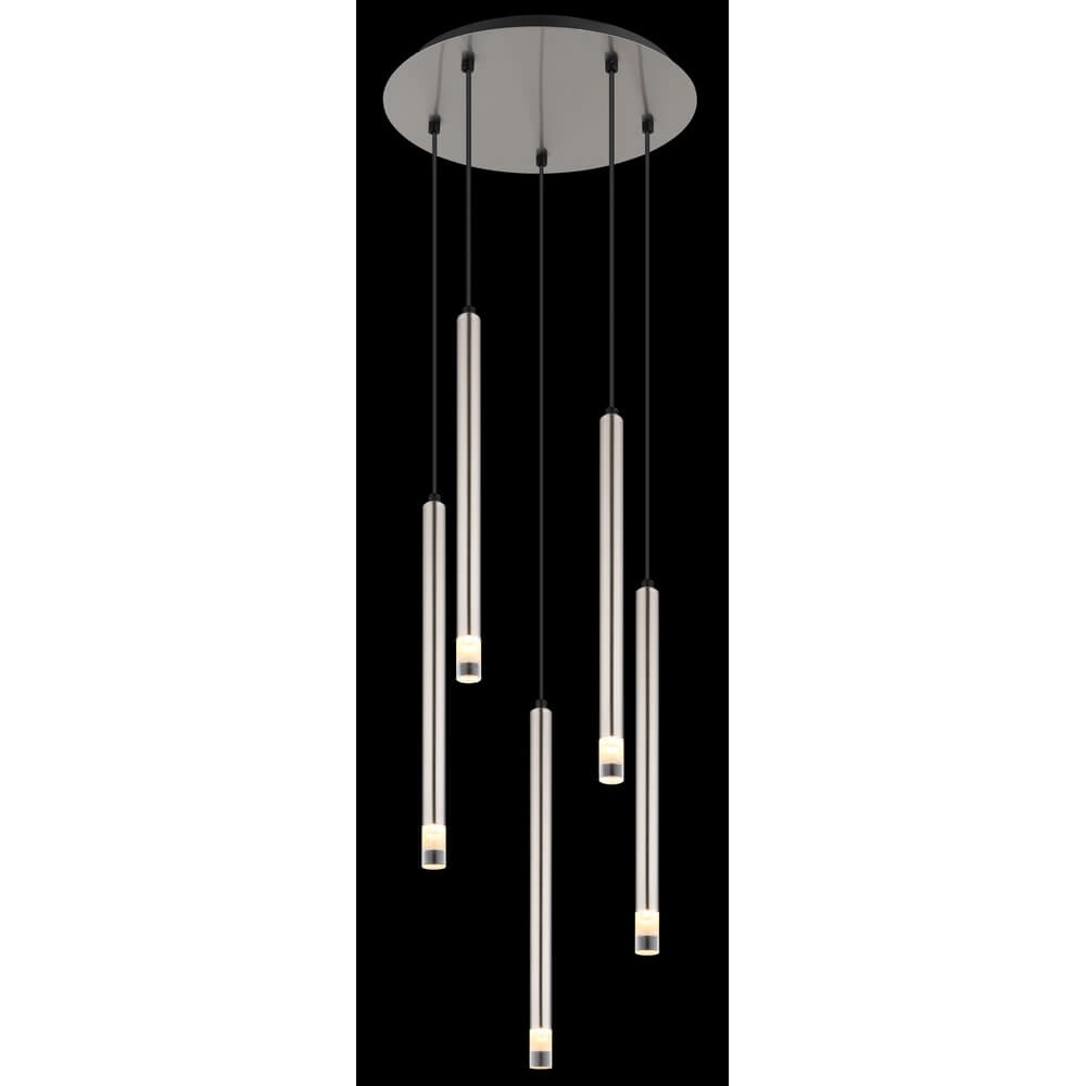 Design-Pendelleuchte Ryan 5-helles Nickel Globo 9007371475056