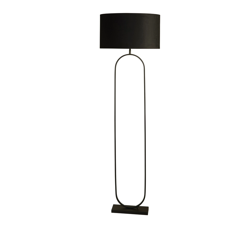 Stehlampe Modish schwarz mit schwarzer Kapuze Searchlight 5053423307534