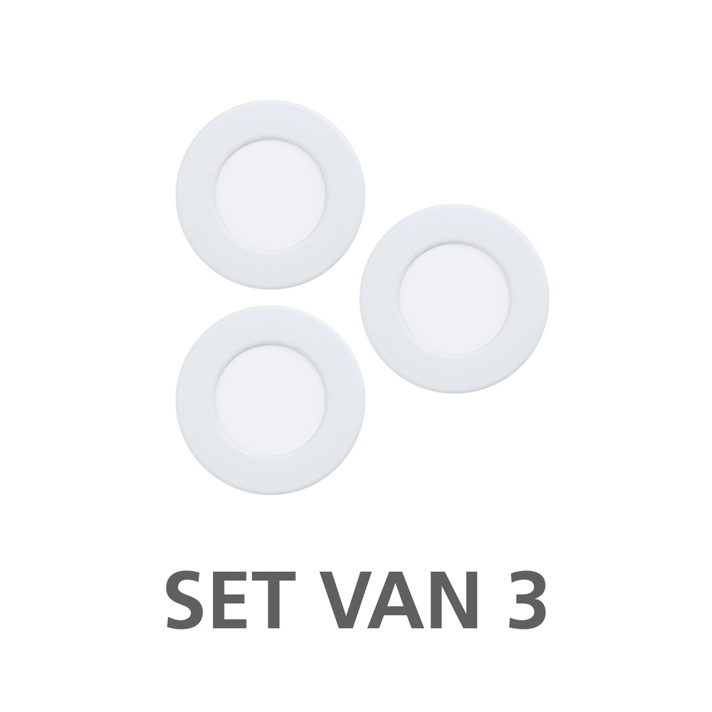 3-facher vertiefter Scheinwerfer Fueva 6 rund – weiß – Ø 8,8 cm Eglo 9008606330744