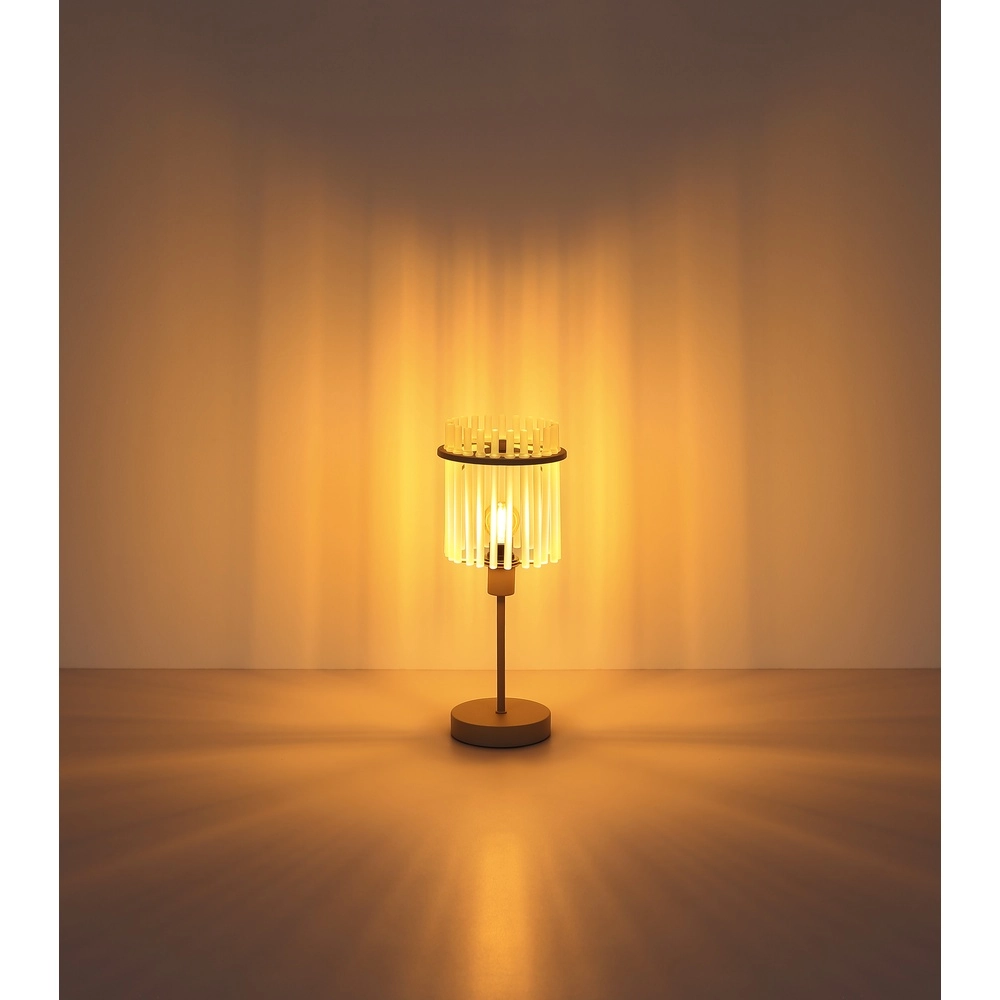 Tischlampe Gorley sandbraun mit Glas Globo 9007371569700