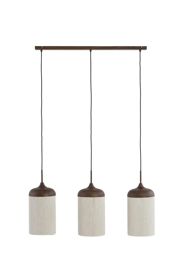 Pendelleuchte 3-flammig Dania dunkler Holzdruck Light & Living 8717807759612