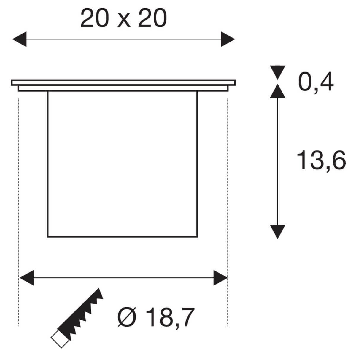 Heller LED-Bodenstrahler Rocci Quadrat SLV 4024163262088