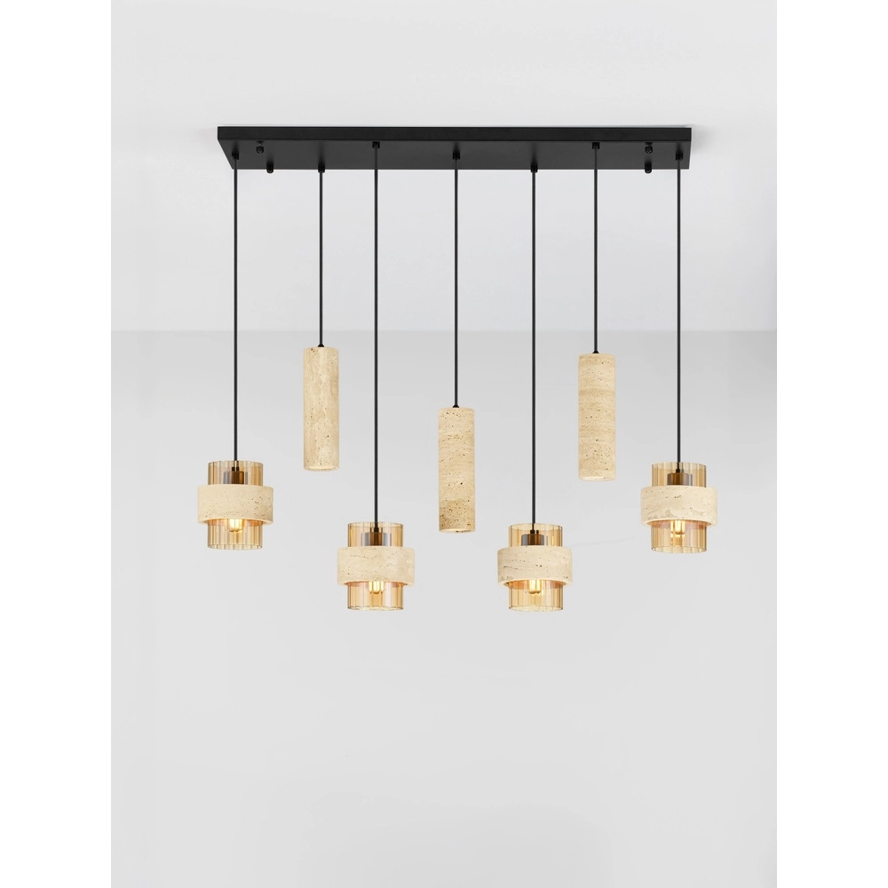7-Licht Pendellampe Melony Moderner Sandbraun Lyora 5212063501263