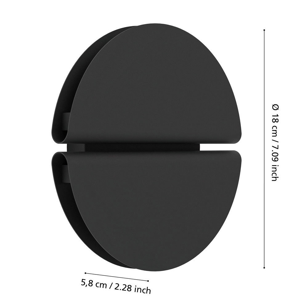 Design-Wandleuchte Pianosa schwarz Eglo 9008606356966