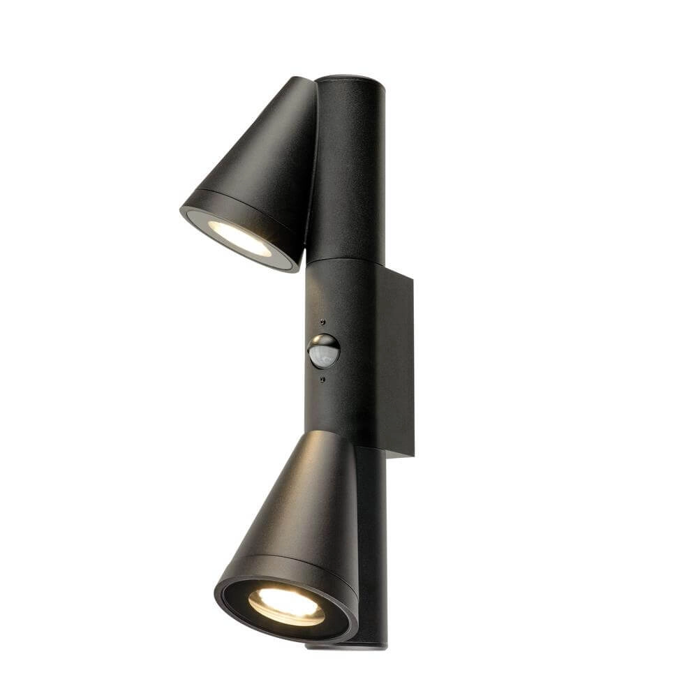 Design-Wandleuchte T-Tube WL Doppelschwarz mit Sensor SLV 4024163291620
