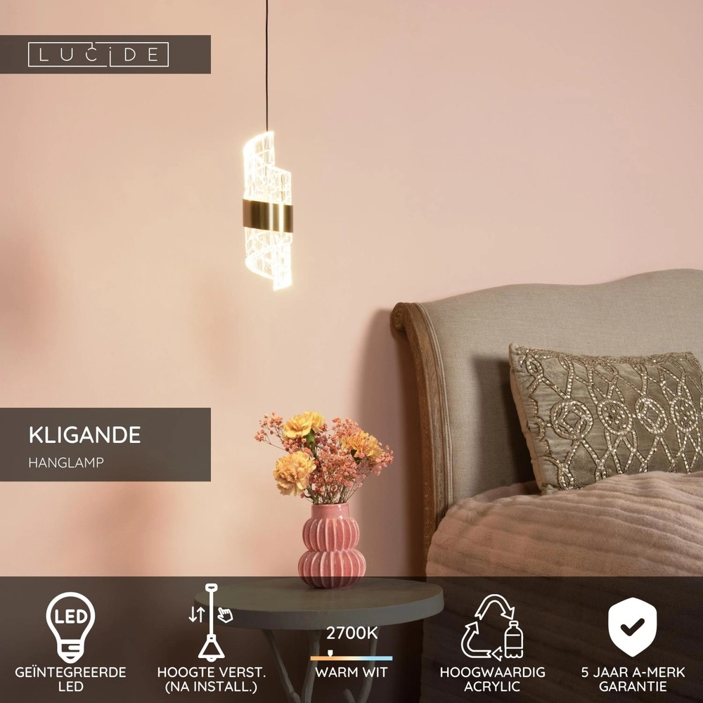 Design-Pendellampe Kligande gold Ø 13 cm Lucide 5411212134585