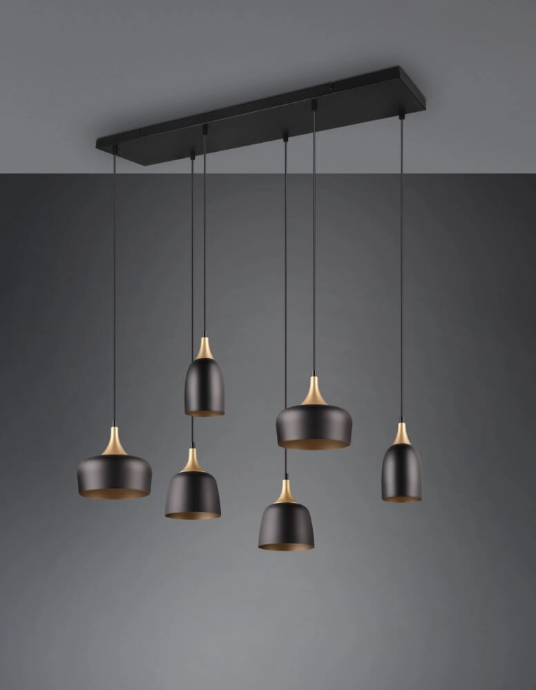 Design-Hängelampe Chiraz schwarz 6-flammig Trio 4017807566864