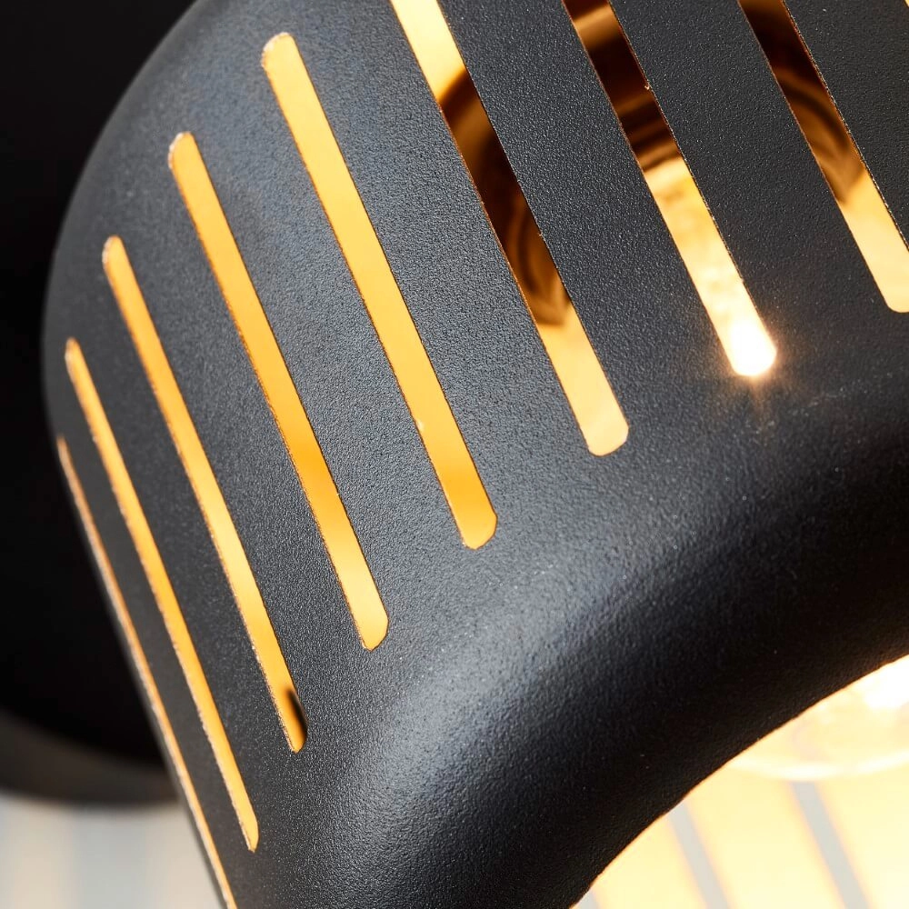 Schwarze Wandlampe Tyas schwarz mit gold Brilliant 4004353424311