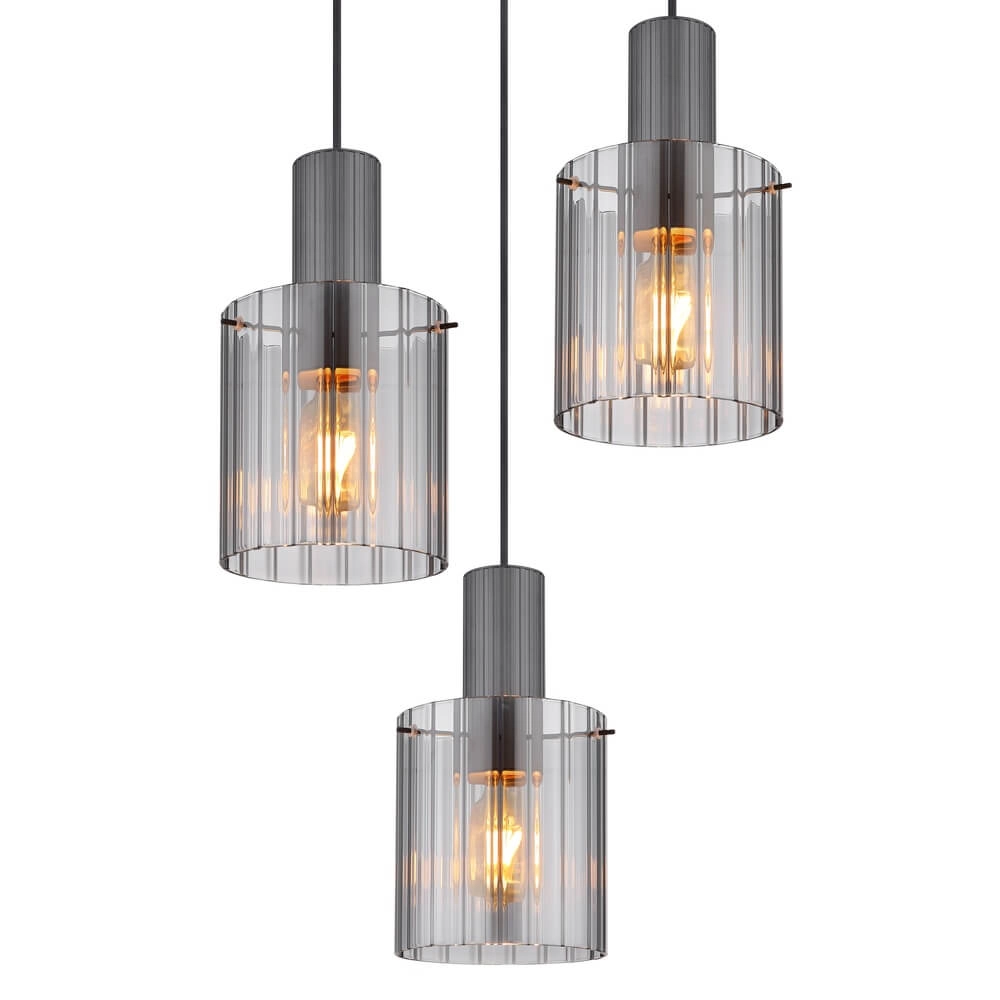 Pendelleuchte Tulivar Design Rauchglas 3-flammig Globo 9007371447664