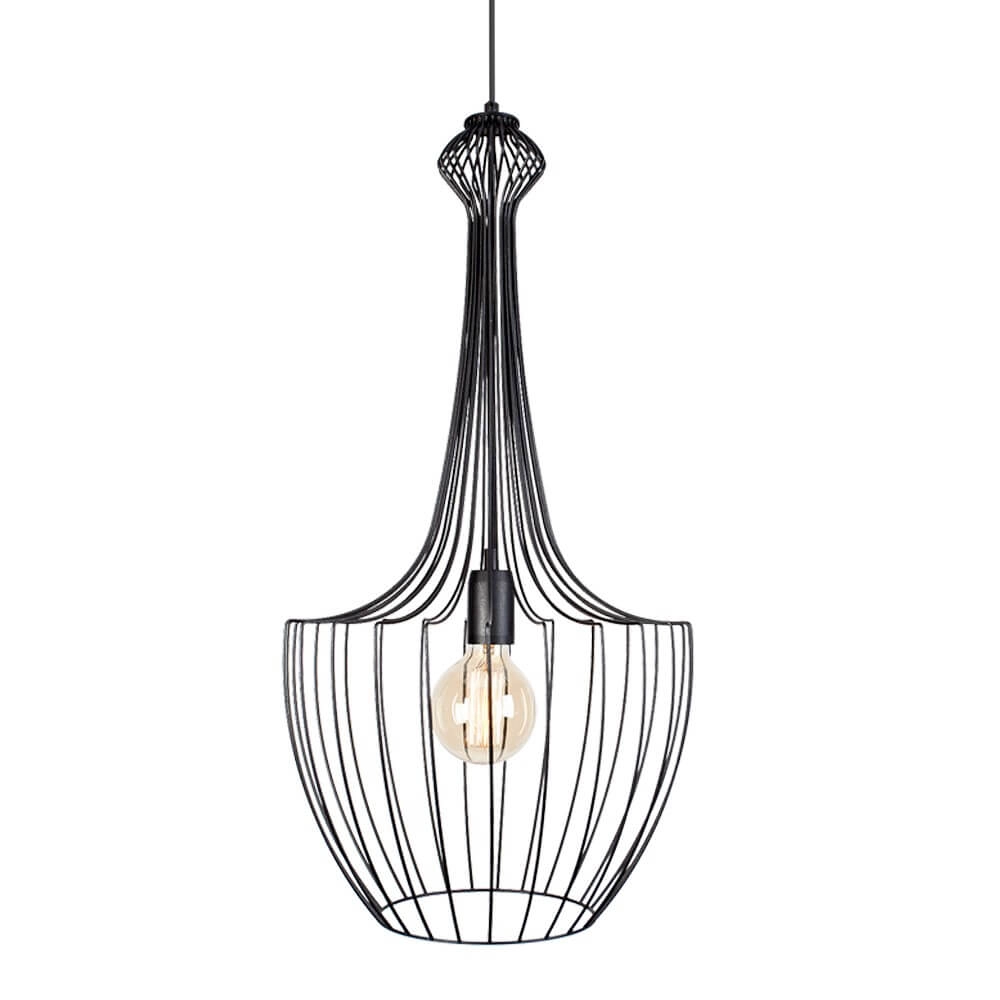 Schwarze Drahtlampe Luksor Ø 37cm Lyora 5903139885195