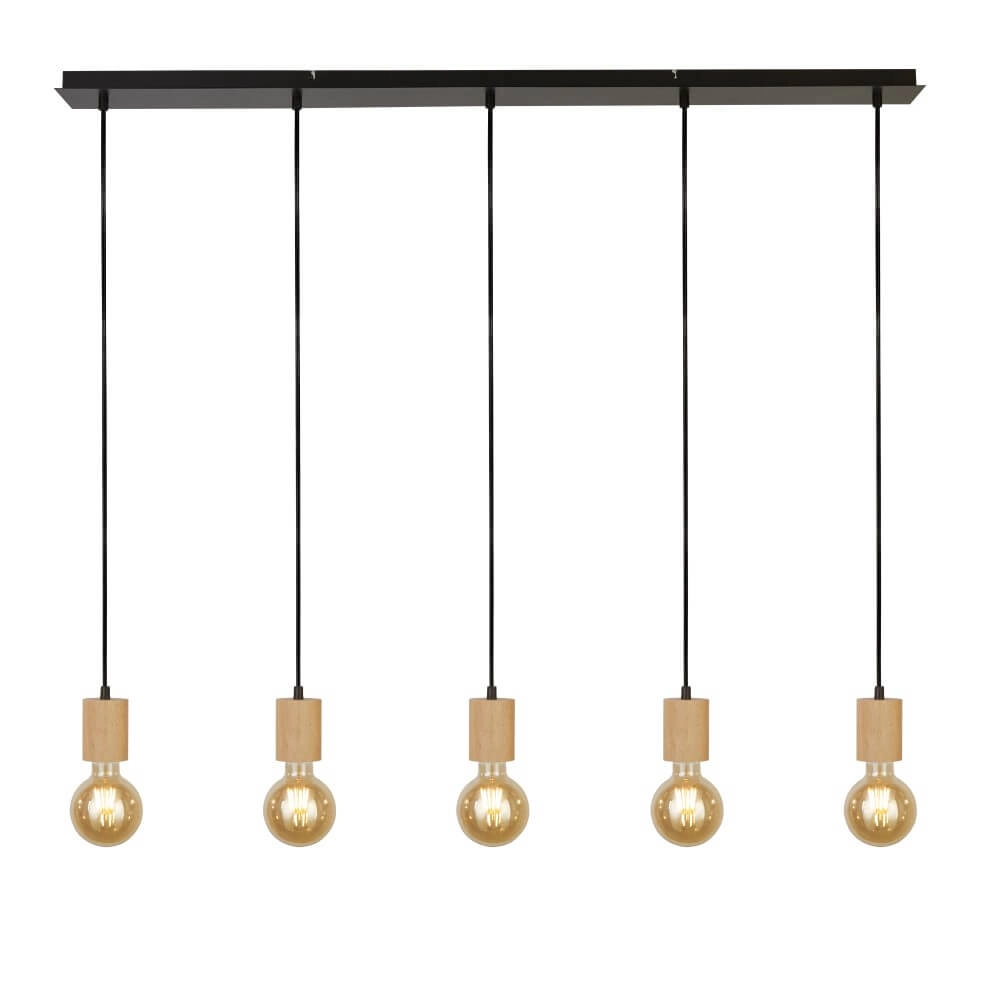 Deckenleuchte aus Holz Spinny 5-Licht