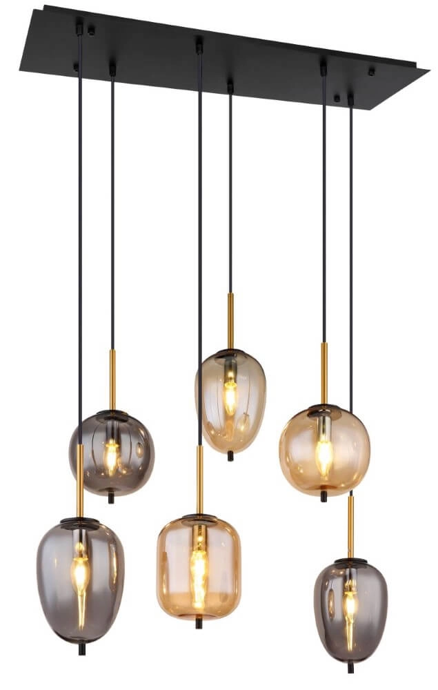Hängelampe mit 6 Leuchten Blacky Schwarz