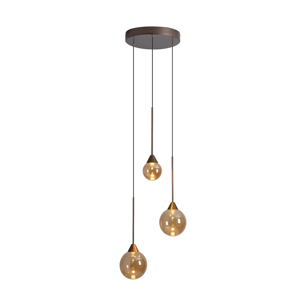 Design-Pendellampe Opux Lux 3-Licht Bronze