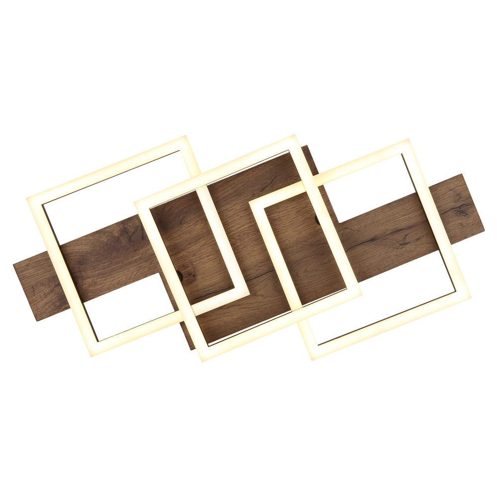 Design-Deckenlampe Jeffry Schwarz mit Holz 58cm Globo 9007371510597
