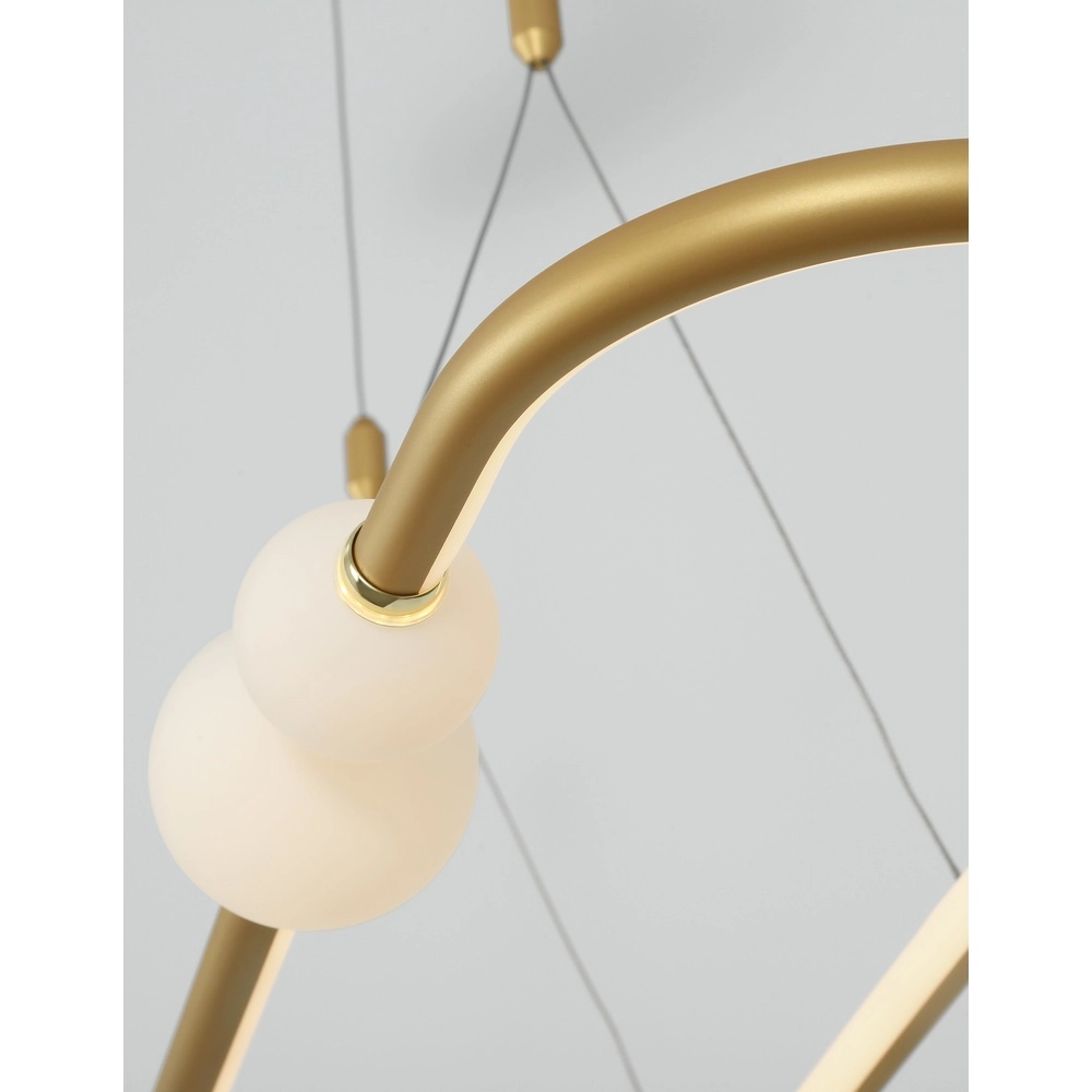 Pendelleuchte Celia Gold mit weißem Oval Lyora 5212017429346